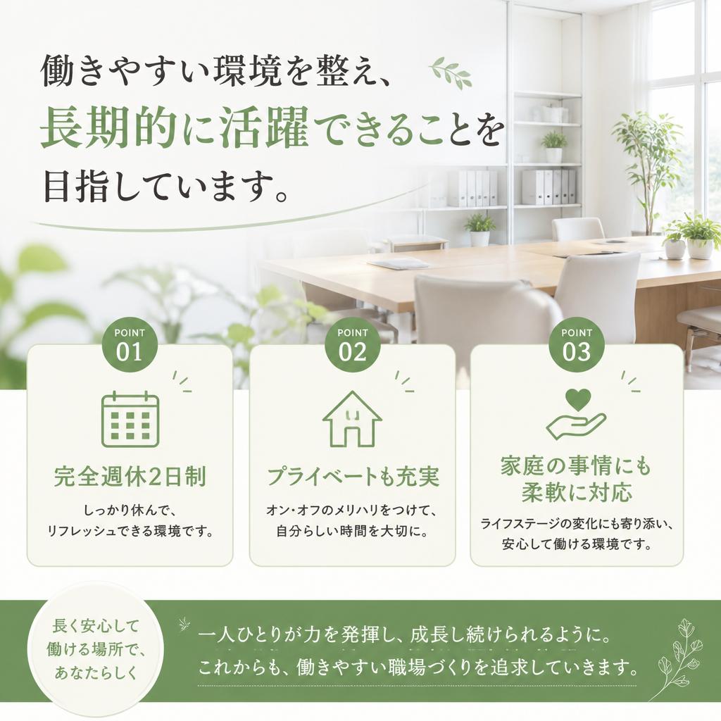 福利厚生と働きやすさの追求